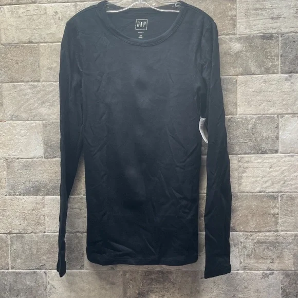 ❤️ GAP BLACK MODERN T CREWNECK LONG SLEEVE TOP SIZE XS NEW - Picture 3 of 4